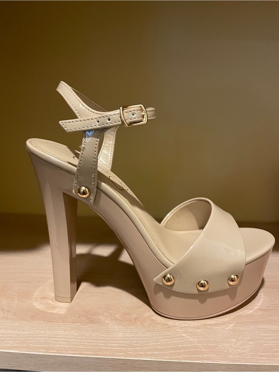 Jessica Simpson Shoes - Jessica Simpson - Women's Nude Platform Heels with Gold Stud Detail